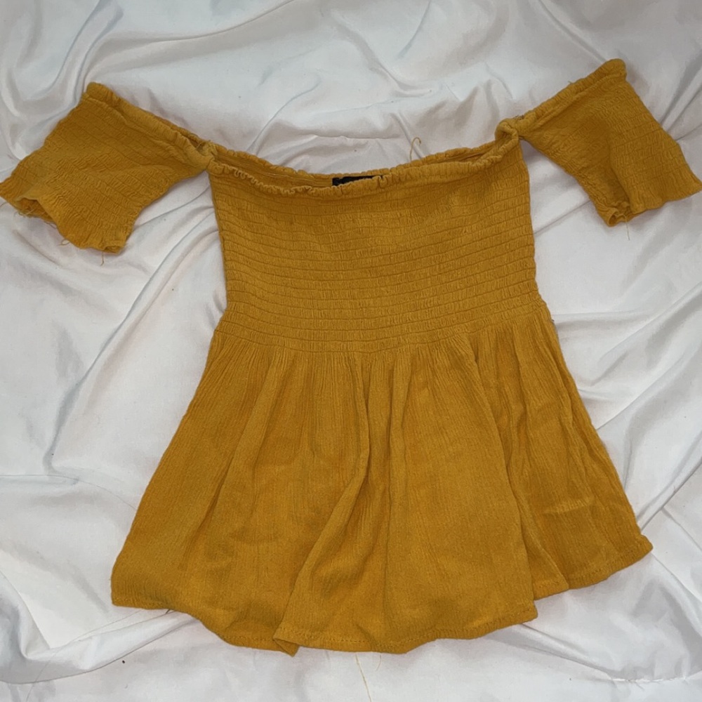 Bright yellow size small crop top,